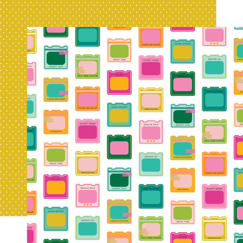 25 Pack - Simple Stories Color Me Happy Double-Sided Paper12"X12"-Heck Yes! - 5A003JQY-1HDYG - 810191523758