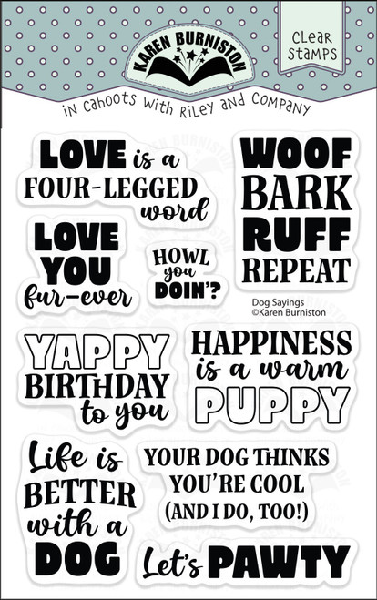 2 Pack - Karen Burniston Clear Stamps 3"x4"-Dog Sayings - 5A003KGQ-1HFXG - 084282635655