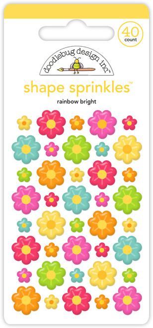 3 Pack - Doodlebug Sprinkles Adhesive Enamel Shapes-Rainbow Bright - 5A003K3J-1HFF9 - 842715090170