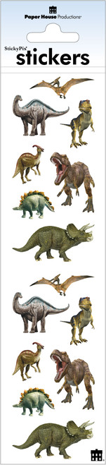 6 Pack - Paper House Stickers 2.25"X9.5"-Dinosaurs - PHST2X4-2228E - 767636253711
