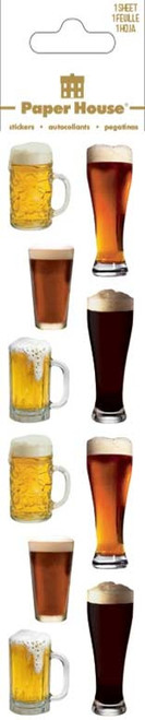 6 Pack - Paper House Stickers 2.25"X9.5"-Beer - PHST2X4-2162E - 767636253056