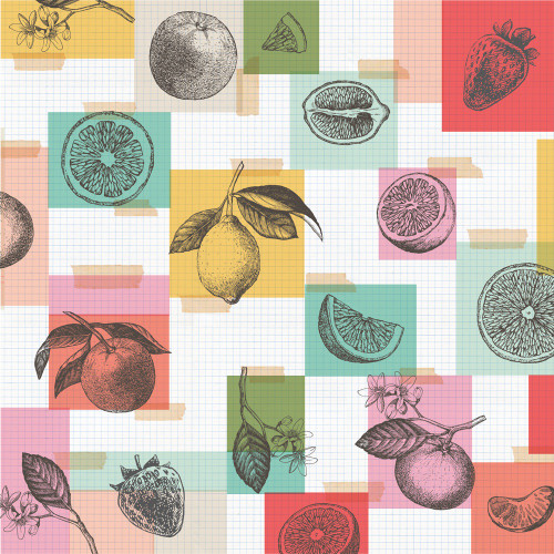 25 Pack - Simple Stories Pink Lemonade Double-Sided Paper12"X12"-Main Squeeze - 5A003JQ8-1HDX4