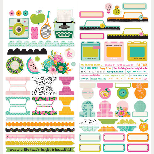3 Pack - Simple Stories Basics Cardstock Stickers 12"X12"-Color Me Happy - 5A003JR3-1HDYT - 810191523697