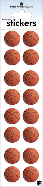 6 Pack - Paper House Stickers 2.5"X9.5"-Basketballs - PHST2X2-2063E - 767636251434