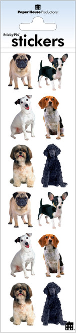6 Pack - Paper House Stickers 2.25"X9.5"-Small Mixed Dogs - PHST2X4-2128E - 767636252776