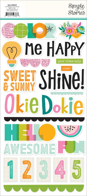 3 Pack - Simple Stories Foam Stickers-Color Me Happy - 5A003JR2-1HDYX