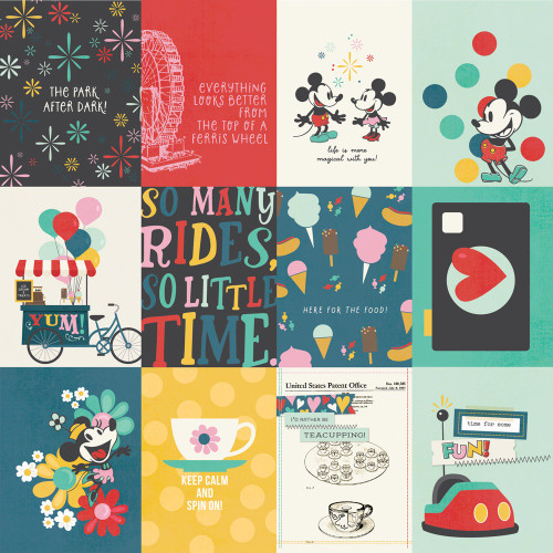 25 Pack - Simple Stories Happiest Place Double-Sided Cardstock 12"X12"-3x4 Elements - 5A003JMS-1HDVV