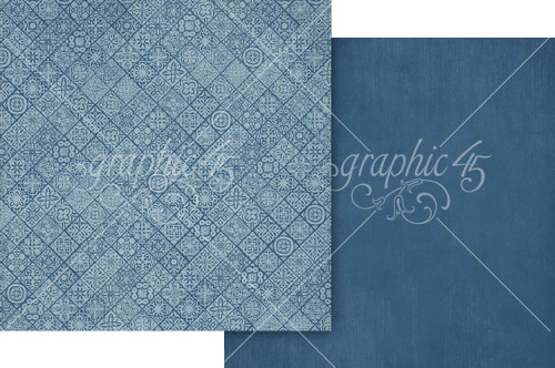 15 Pack - Graphic 45 Scenic Route Double-Sided Cardstock 12"X12"-Ultramarine Blue - 5A003JZS-1HF8S - 810070168933