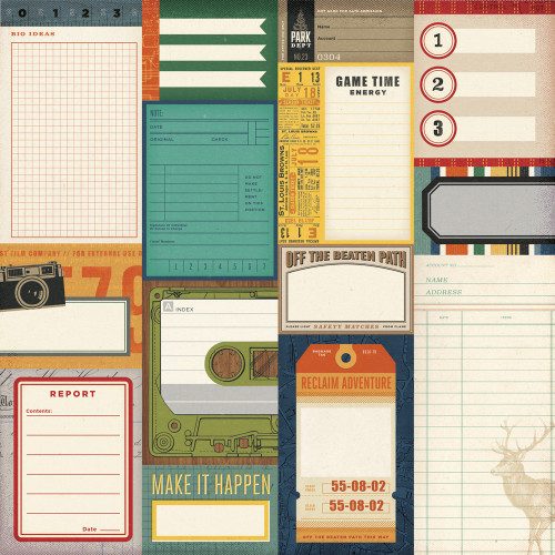 25 Pack - Simple Stories Rustic Legend Double-Sided Paper12"X12"-Journal Elements - 5A003JRR-1HDZ9