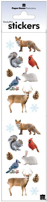 4 Pack - Paper House Sticky Pix Stickers 2"X8"-Winter Animals - PHST-2297E - 767636816275