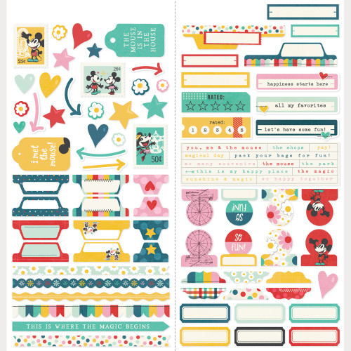 3 Pack - Simple Stories Basics Cardstock Stickers 12"X12"-Say Cheese Happiest Place - 5A003JNW-1HDW1 - 810191522676