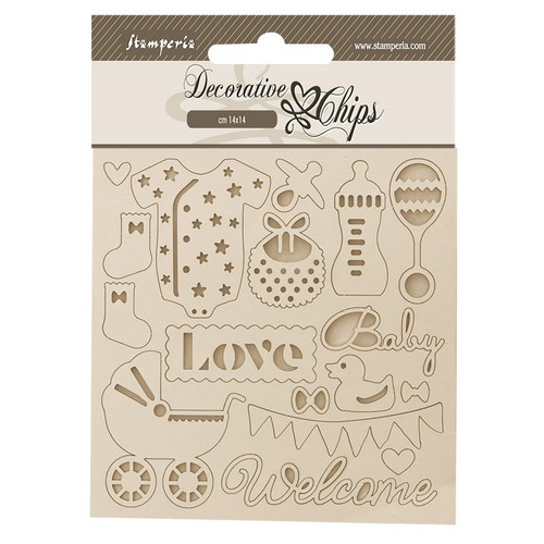 3 Pack - Stamperia Decorative Chips 5.5"X5.5"-Baby Accessories - 5A003H54-1HC72 - 5993110050032