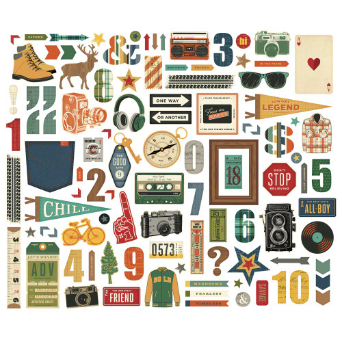 2 Pack - Simple Stories Bits & Pieces Die Cuts-Rustic Legend - 5A003JRK-1HDZL