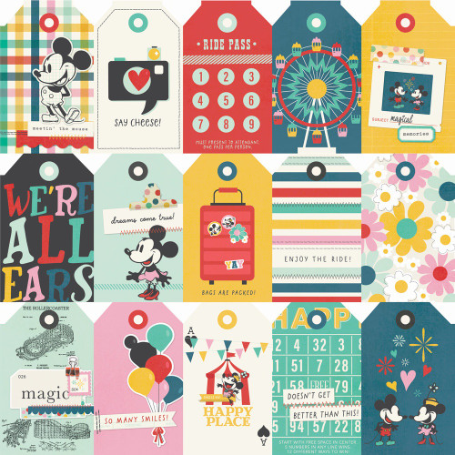 25 Pack - Simple Stories Happiest Place Double-Sided Cardstock 12"X12"-Tag Elements - 5A003JMS-1HDVM