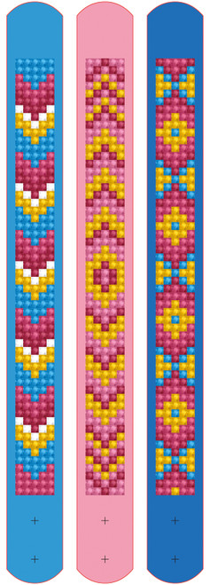2 Pack - Diamond Dotz DOTZIES Diamond Art Bracelet Kit 1"X9"-Assorted Waves 3/Pkg - DTZ11012