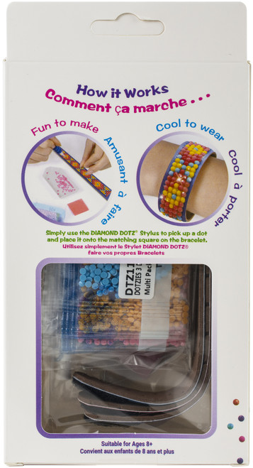 2 Pack - Diamond Dotz DOTZIES Diamond Art Bracelet Kit 1"X9"-Assorted Waves 3/Pkg - DTZ11012