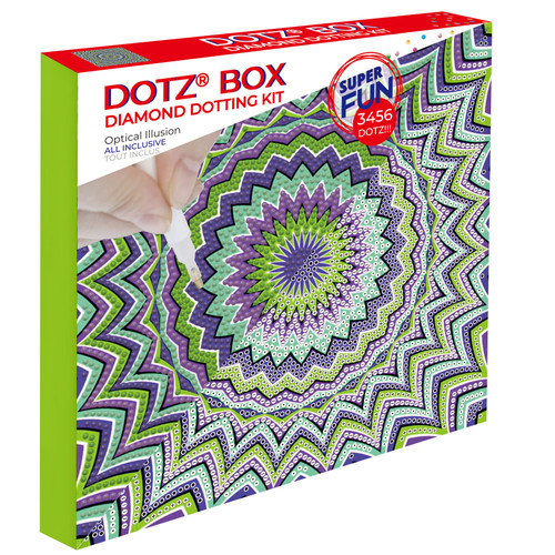 2 Pack - Diamond Dotz Diamond Art Box Kit 8.6"X8.6"-Optical Illusion - DBX043 - 4895225924448