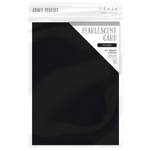 3 Pack - Craft Perfect Pearlescent Cardstock 8.5"X11" 5/Pkg-Onyx Black - PEARL-9498 - 5060517144982