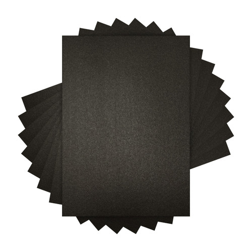 3 Pack - Craft Perfect Pearlescent Cardstock 8.5"X11" 5/Pkg-Onyx Black - PEARL-9498