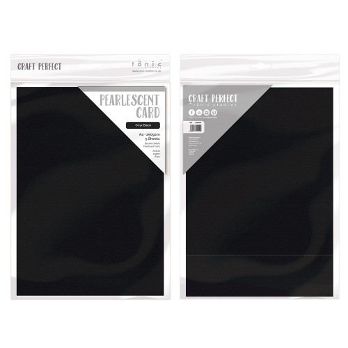 3 Pack - Craft Perfect Pearlescent Cardstock 8.5"X11" 5/Pkg-Onyx Black - PEARL-9498