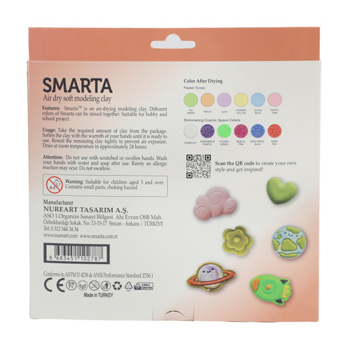 Smarta Air Dry Modeling Clay 300gr-Magic Color - A5003MNJ-91 Smarta Air Dry Modeling Clay 300gr-Magic Color - A5003MNJ-91