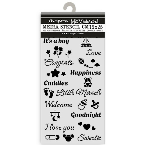 3 Pack - Stamperia Stencil 4.72"X9.84"-Baby Quotes - 5A003H47-1HC87 - 5993110049777