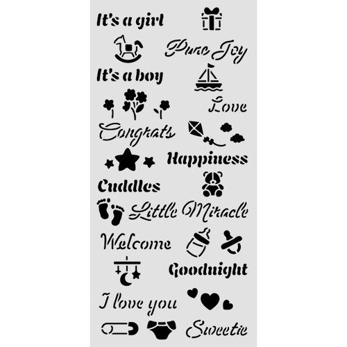 3 Pack - Stamperia Stencil 4.72"X9.84"-Baby Quotes - 5A003H47-1HC87