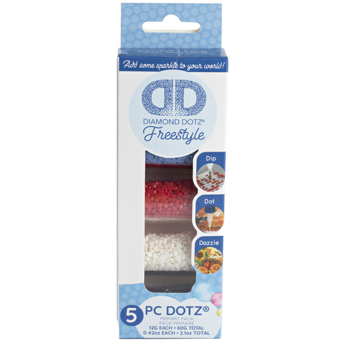 2 Pack - Diamond Dotz Sampler Pack 5/Pkg-Primary (8001, 8002, 8020, 8126, 8549) - DDA010 - 4897073245362
