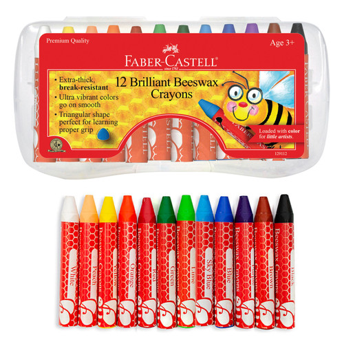 3 Pack - Brilliant Beeswax Crayons In Storage Case-12/Pkg - 129112