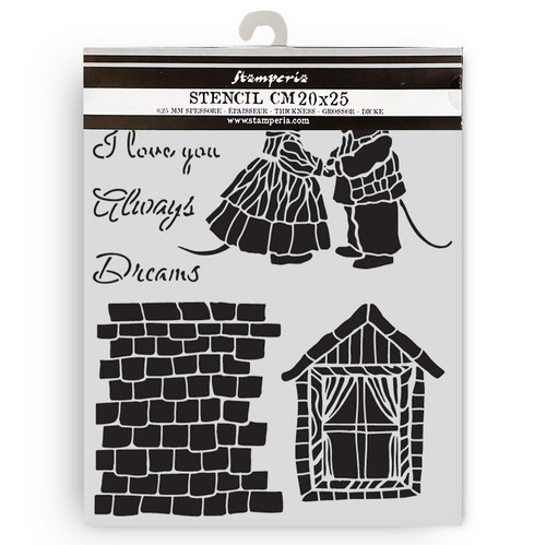 3 Pack - Stamperia Stencil 7.87"X9.84"-Family House And Mice - 5A003H60-1HC8C - 5993110049470