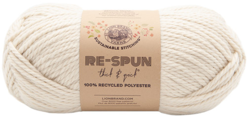 3 Pack - Lion Brand Re-Spun Thick & Quick Yarn-Whipped Cream - 843-098 - 023032078793