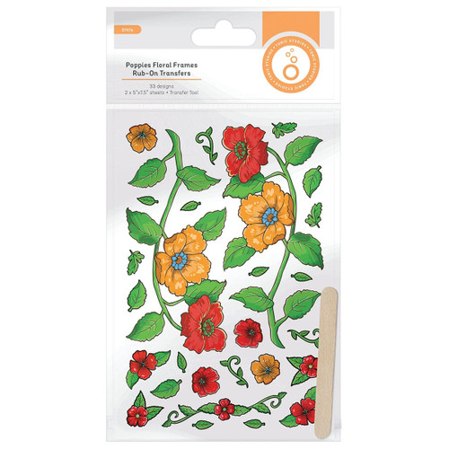 3 Pack - Tonic Studios Rub-Ons-Poppies Floral Frames - 5A002H6F-1GJR5 - 841079157475