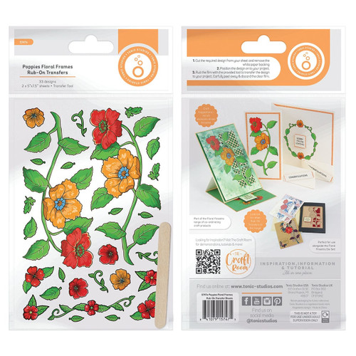 3 Pack - Tonic Studios Rub-Ons-Poppies Floral Frames - 5A002H6F-1GJR5