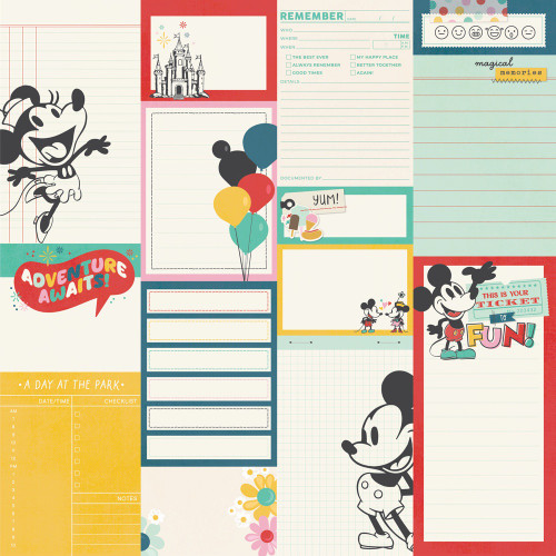 25 Pack - Simple Stories Happiest Place Double-Sided Cardstock 12"X12"-Journal Elements - 5A003JMS-1HDVY