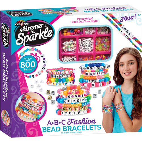 Cra-Z-Art Shimmer 'N Sparkle Craft Kit-ABC Fashion Bead Bracelets - 5A003MCC-1HHTW