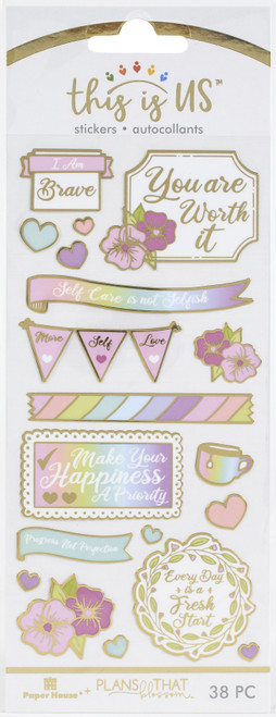3 Pack - This Is Us Stickers 19/Pkg-Pastel Self Care - STFE5502 - 767636837287