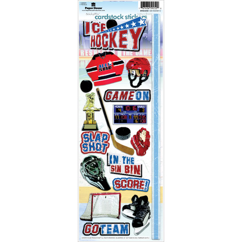 4 Pack - Paper House Cardstock Stickers 4.625"X13"-Ice Hockey 2 - STCX0161 - 767636592520