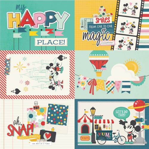 25 Pack - Simple Stories Happiest Place Double-Sided Cardstock 12"X12"-4x6 Elements - 5A003JMS-1HDV7