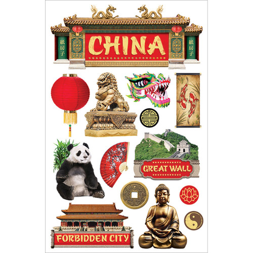 3 Pack - Paper House 3D Stickers 4.5"X7.5"-China - STDM252E