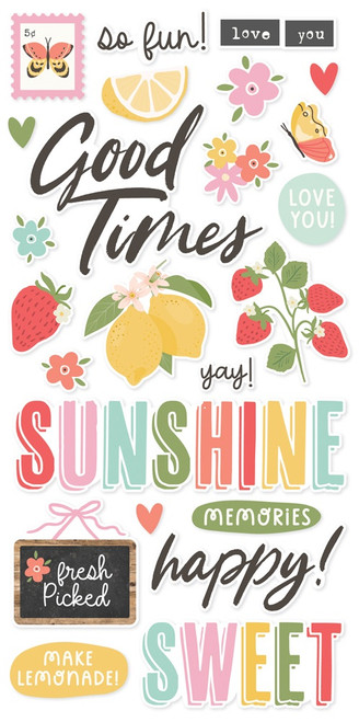 3 Pack - Simple Stories Foam Stickers-Pink Lemondade - 5A003JQ7-1HDX6