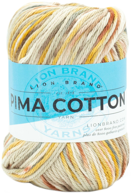3 Pack - Lion Brand Pima Cotton Yarn-Seaglass - 762-505 - 023032078649