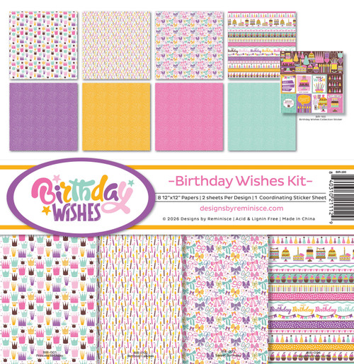 Reminisce Collection Kit 12"X12"-Birthday Wishes - 5A003MCK-1HHVM - 840310211129