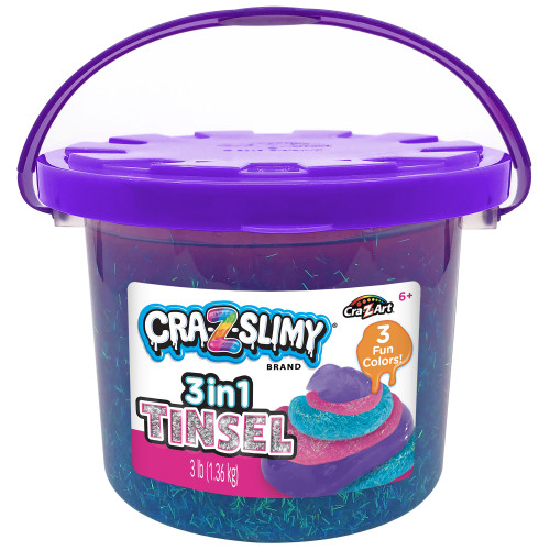 Cra-Z-Art Cra-Z-Slimy Bucket Assortment-Tricolor Tinsel - 5A003M9S-1HHSF - 884920600058
