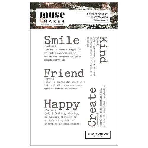 Lisa Horton Crafts Muse & Maker A6 Clear Stamp Set-Aged Glossary - A5003MBL-H1HTS - 780627351944