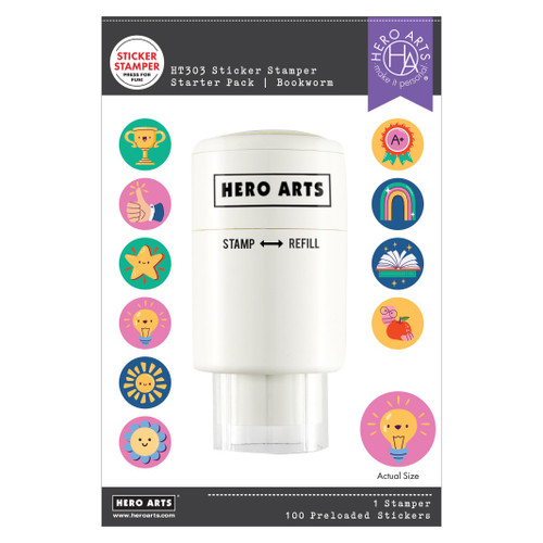 Hero Arts Sticker Stamper Starter Pack-Bookworm - 5A003LGL-1HGRL - 085700950169