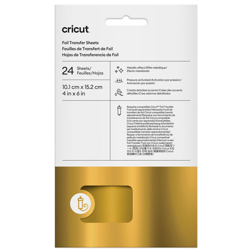 Cricut Foil Transfer Sheets Sampler 24/PC-Gold, Foil - 5A003M32-1HHDP - 093573637612