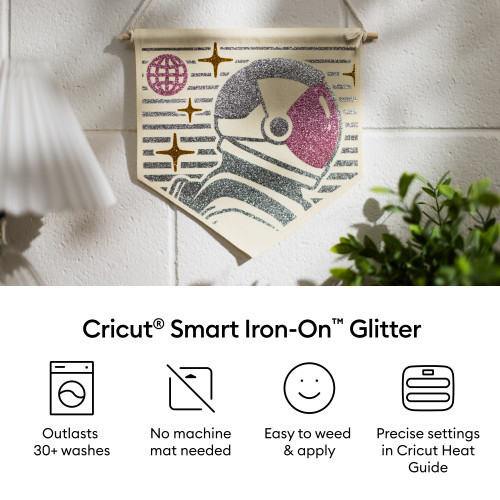 Smart Iron On Glitter Matless Heat Transfer Vinyl 3FT-Black - 5A003M5K-1HHDV