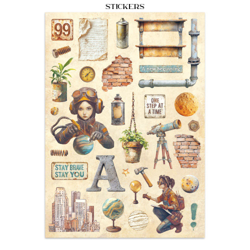 Stamperia Junk Journal Stickers, Cut-Outs & Backgrounds-A New Beginning - 5A003KZY-1HGJ1 Stamperia Junk Journal Stickers, Cut-Outs & Backgrounds-A New Beginning - 5A003KZY-1HGJ1