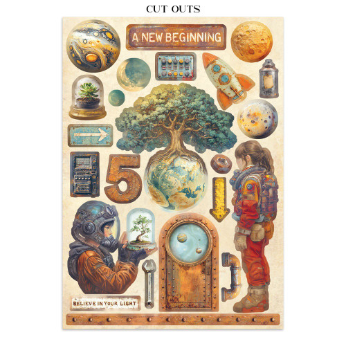 Stamperia Junk Journal Stickers, Cut-Outs & Backgrounds-A New Beginning - 5A003KZY-1HGJ1