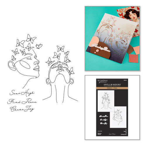 Spellbinders Press + Foil Plate & Die Set-Whisper Weave - 5A003LGD-1HGQG Spellbinders Press + Foil Plate & Die Set-Whisper Weave - 5A003LGD-1HGQG